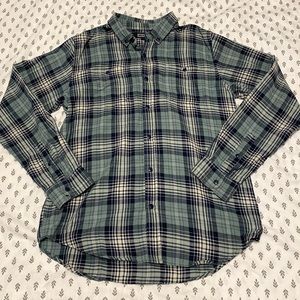 Ezekiel Blue Plaid Flannel Button Down Shirt